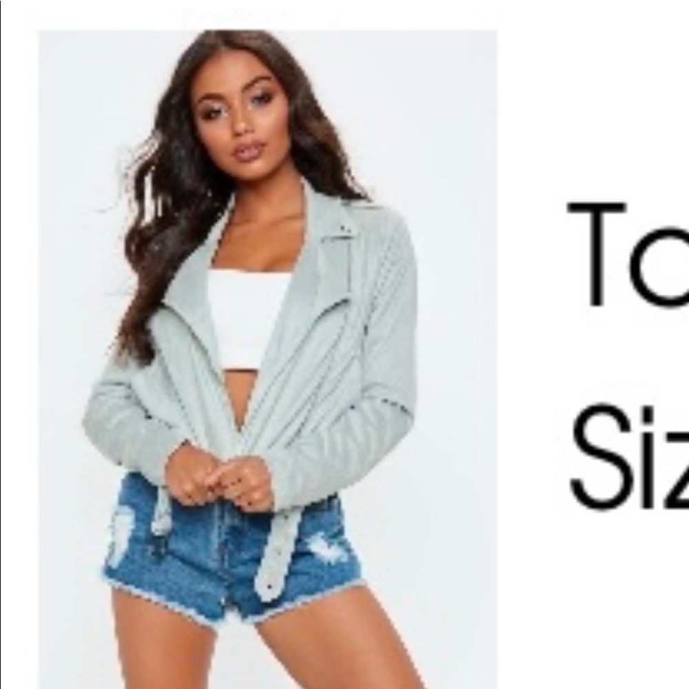 Baby blue suede jacket, barely worn